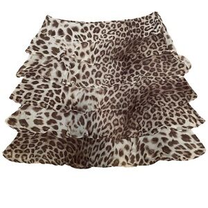 Animal Print Ruffle Skirt by Talbots Size 16